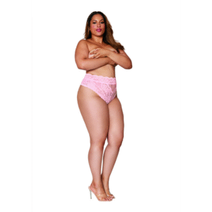 Hoge Taille Kanten Panty - 2X - Roze