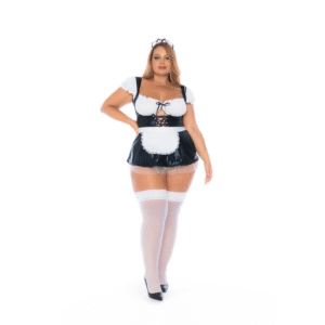 Kostuum Franse Dienstmeid - Jurk - 1/2X - Zwart/Wit