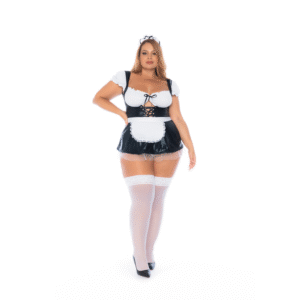 Kostuum Franse Dienstmeid - Jurk - 3/4X - Zwart/Wit