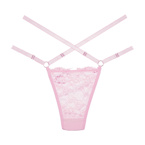 Cherished - Kanten en Mesh Tanga - OS - Roze - Afbeelding 3