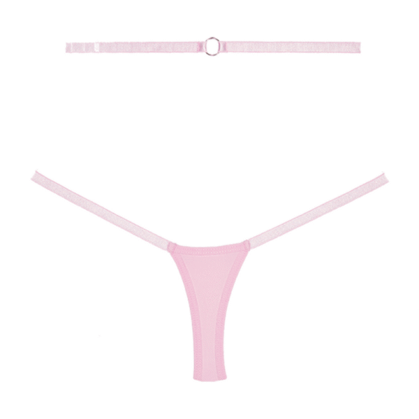 Cherished - Kanten en Mesh Tanga - OS - Roze - Afbeelding 4