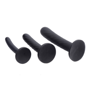 Strap-on Siliconen 3-delige set - Zwart