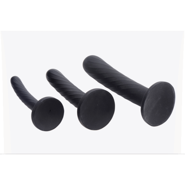 Strap-on Siliconen 3-delige set - Zwart