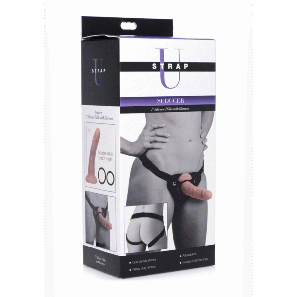 Seducer - Siliconen Dildo met Harness - 7 / 18 cm - Afbeelding 2