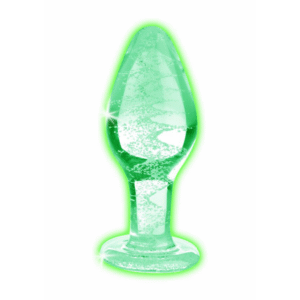Glow-In-The-Dark - Glas Buttplug - Groot