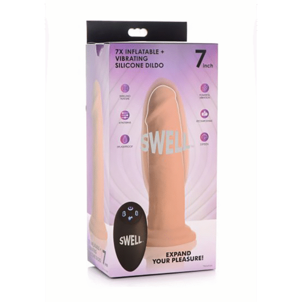 Swell - Opblaasbare en Vibrerende Siliconen Dildo - 7 / 18 cm - Afbeelding 2