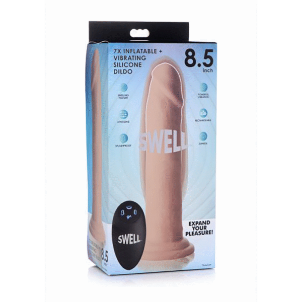 Swell - Opblaasbare en Vibrerende Silicone Dildo - 7 / 18 cm - Afbeelding 2