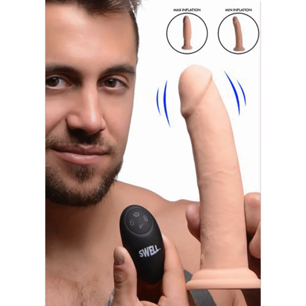 Swell - Opblaasbare en Vibrerende Silicone Dildo - 7 / 18 cm - Afbeelding 5