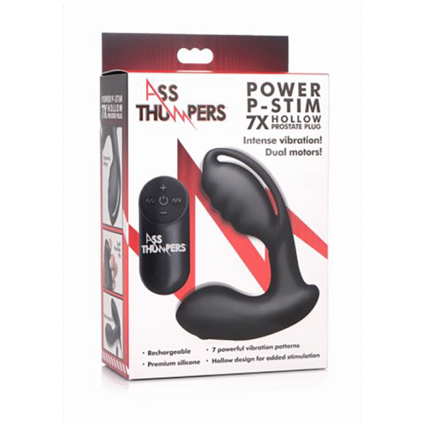 AT Power - Prostate Stimulator Holle Prostate Plug met Afstandsbediening en 7 Snelheden - Afbeelding 2