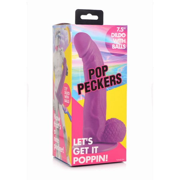 POP - Dildo met Ballen - 7.5 / 19 cm - Afbeelding 2