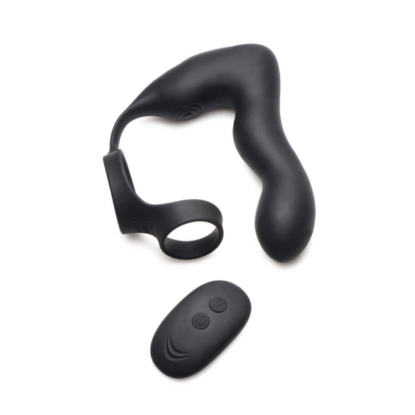 Opblaasbare en Vibrerende Prostaatplug + Cock- en Ballring - Afbeelding 4