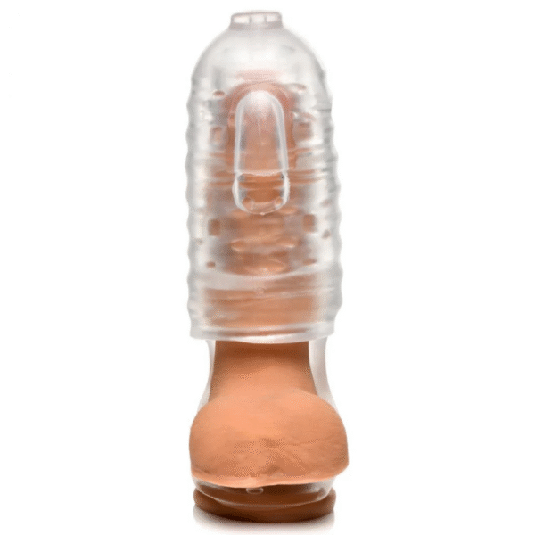 Melker TPE Masturbator met Ball Strap - Doorzichtig - Afbeelding 3