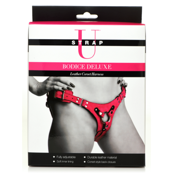 Bodice Deluxe - Leren Korset Harnas - Paars - Afbeelding 3