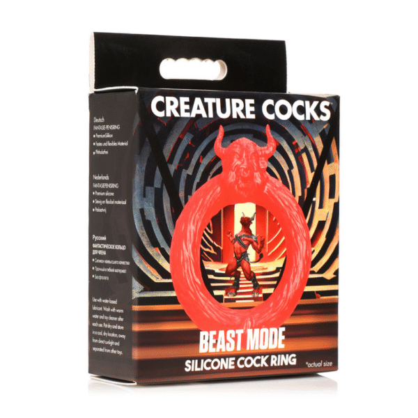 Beast Mode - Siliconen Cockring - Rood - Afbeelding 2