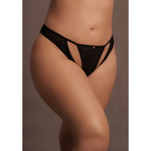 Milou - Elastische Mesh Slip met Open Kruideniers en Gouden Details - Plus Size