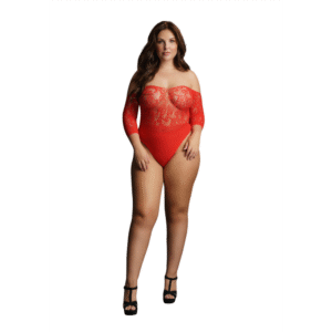 Crotchless Rhinestone Teddy - Plus Size