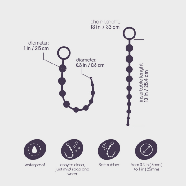 Basis Anale Kralen - 10 Kralen Ketting - Roze - Afbeelding 5