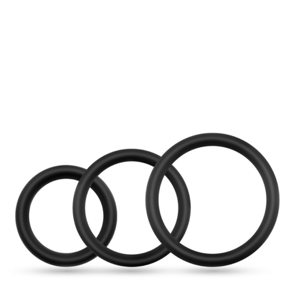 Daltons - Siliconen Cockring Set - Zwart - Afbeelding 3