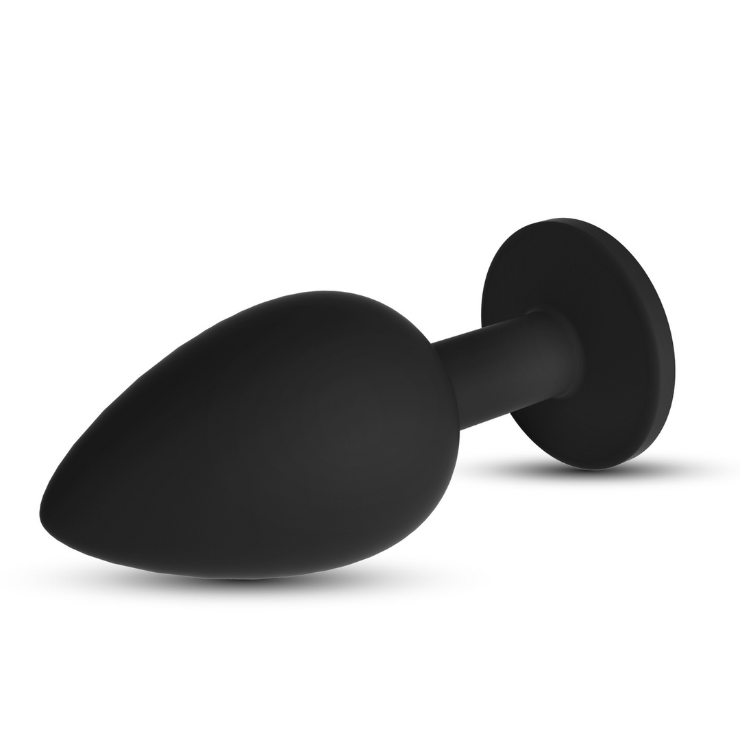 Camileo - Anale Plug met Vier Verwisselbare Edelstenen - Klein - Zwart - Afbeelding 4