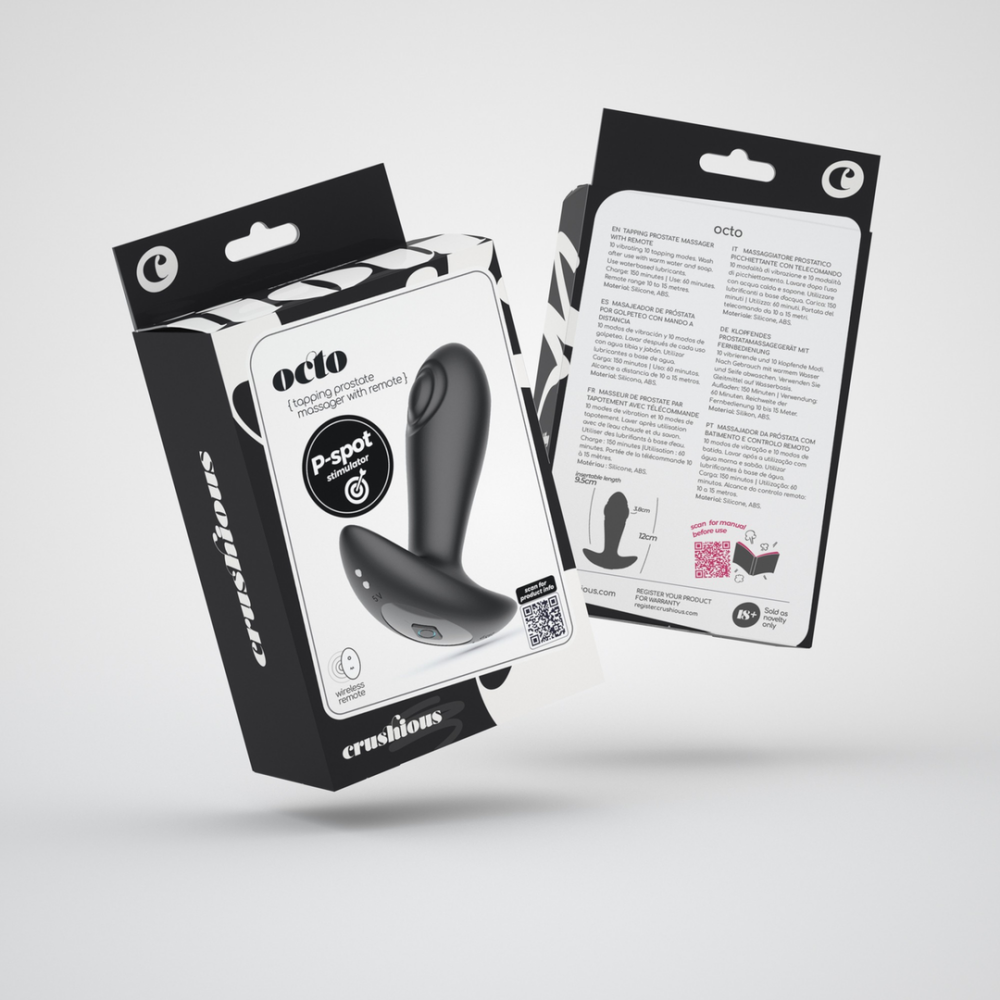 Octo - Tapping Anale Plug met Afstandsbediening - Zwart - Afbeelding 2