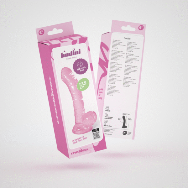 Hudini - Jelly Flexibele Anale Dildo - 6,9/ 17,5 cm - Roze - Afbeelding 2