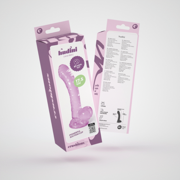 Hudini - Jelly Flexibele Anale Dildo - 6,9/ 17,5 cm - Paars - Afbeelding 2