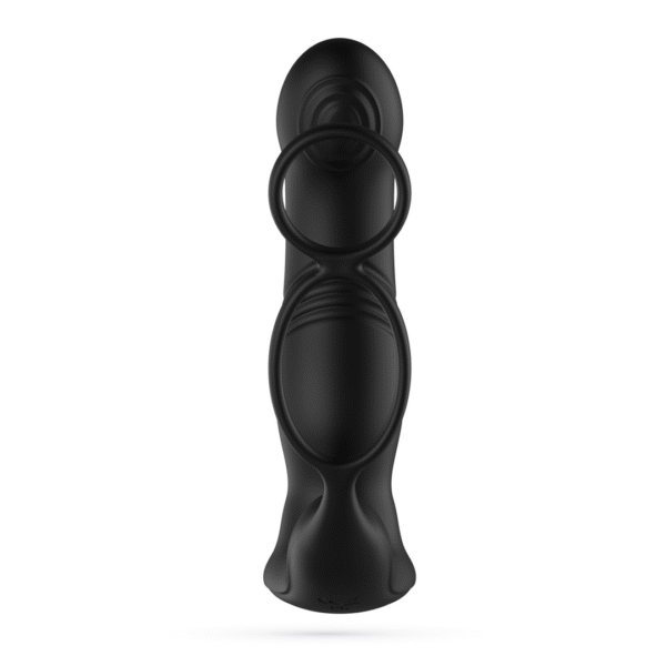 Erixos - Vibrerende Prostaatmassager met Balriem en Cockring - Zwart - Afbeelding 4