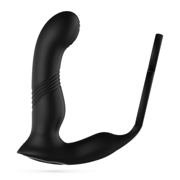Erixos - Vibrerende Prostaatmassager met Balriem en Cockring - Zwart - Afbeelding 5