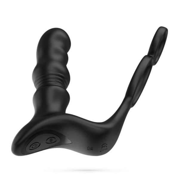 Crixus - Vibrerende Prostaatmassager met Balriem en Cockring - Zwart - Afbeelding 5