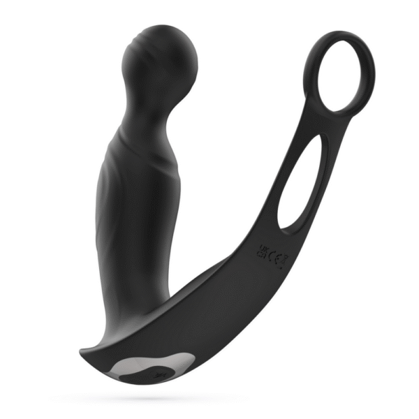 Flamma - Vibrerende Prostaatmassager met Balriem en Cockring - Zwart