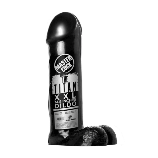 De Titan Dildo - XXL - 14,5 inch - Zwart - Afbeelding 2