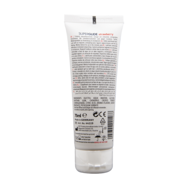 Superglide - Eetbaar Waterbasis Glijmiddel - Aardbei - 3 fl oz / 75 ml - Afbeelding 2