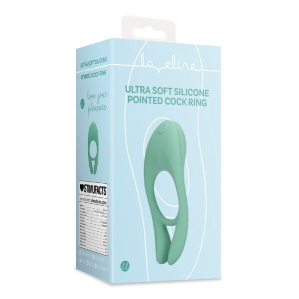 Ultra Soft Silicone Pointed Cock Ring - Blauw Gras - Afbeelding 2