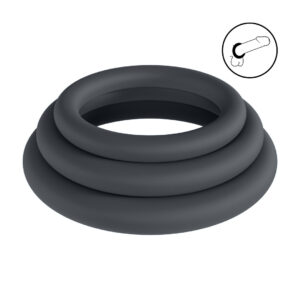 Classic Silicone Cockring Set van 3 - XS/S/M - Zwart