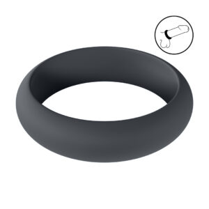 Wide O Silicone Cockring - XL - 50mm - Zwart