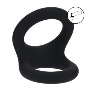 Double O Silicone Cockring - M - Zwart