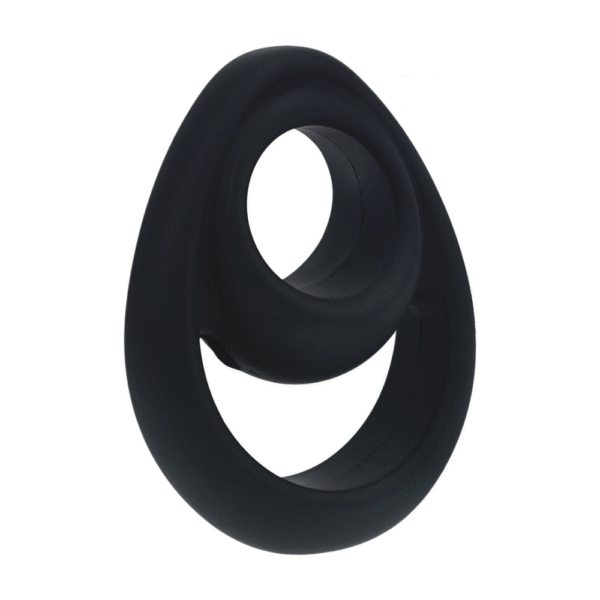 Double Ergo Siliconen Cockring - Zwart