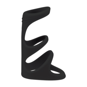 3 Lussen Siliconen Cockring - Zwart