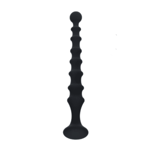 Geribbelde Siliconen Flared Anale Probe - Zwart