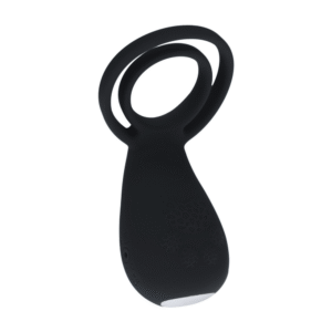 Vibrerende Cock- en Ballring met Pootstimulator - Zwart