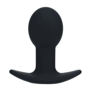 Enkele Gloeilamp Vibrerende Siliconen Anale Plug - Zwart