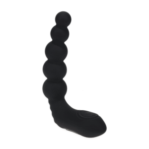 Vibrerende Verwarmende Buigbare Tapping Beaded Siliconen Prostaat Stimulator - Zwart