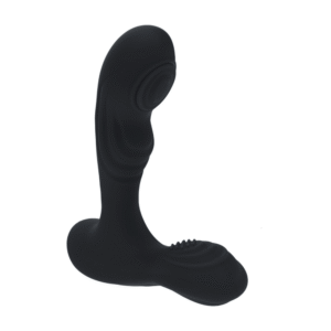 Vibrerende en Tikken Siliconen Prostaat Massager met Bal Stimulator - Zwart