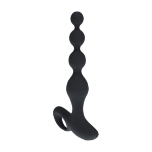 Afstandsbediening Parels Vibrerende Siliconen Anale Plug - Zwart