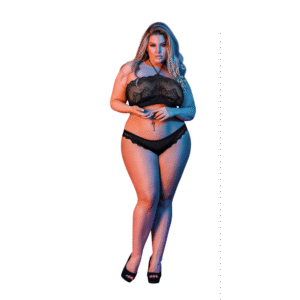 Halter Bandeaux en Panty Set - 2X - Zwart