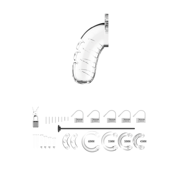 Model 16 Chastity Cock Cage met Urethrale Sounding - 4.5 / 11,5 cm - Afbeelding 3