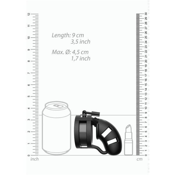 Model 18 Chastity Cock Cage met Ballsplitter - 3.5 / 9 cm - Afbeelding 5