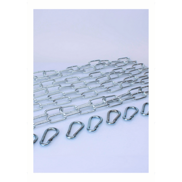 KIT 4 X 120 cm Grote Link Ketting + 8 Karabiners