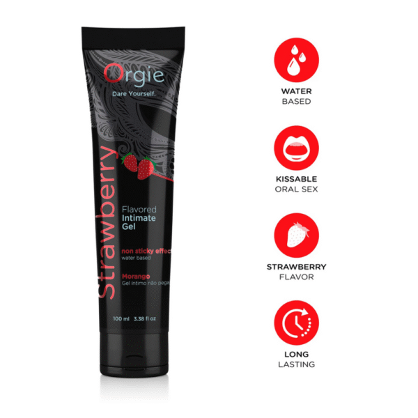 Lube Tube Aardbei - Waterbased Lubricant - 3 fl oz / 100 ml - Afbeelding 2
