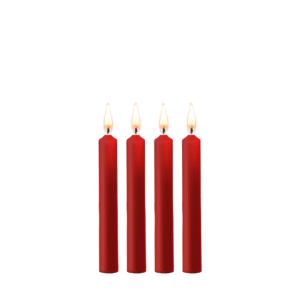 Plagerige Wax Kaarsen - 4 Stuks - Rood
